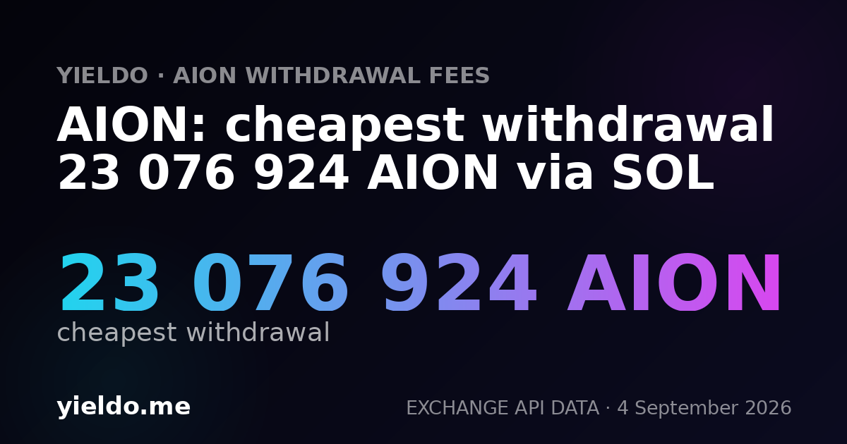 AION: cheapest withdrawal 23 076 924 AION via SOL