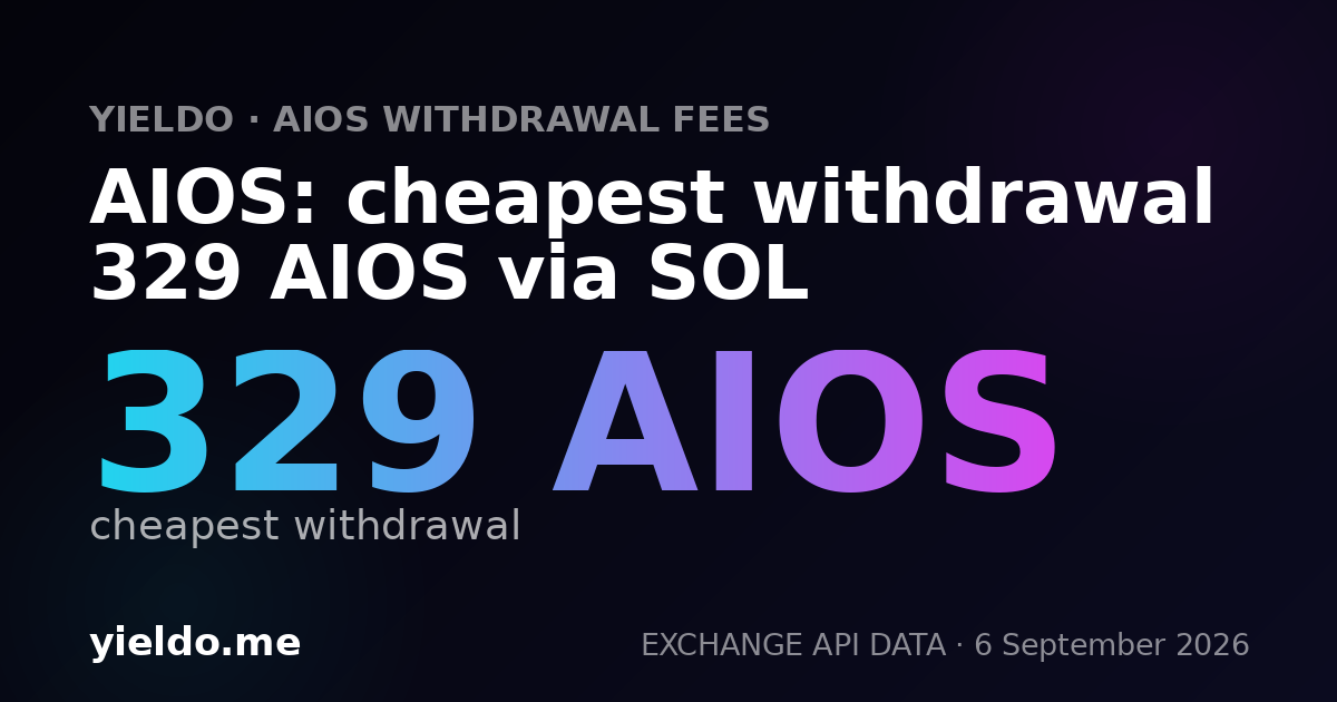 AIOS: cheapest withdrawal 329 AIOS via SOL