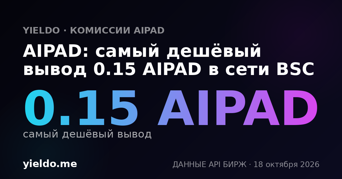 AIPAD: самый дешёвый вывод 0.15 AIPAD в сети BSC
