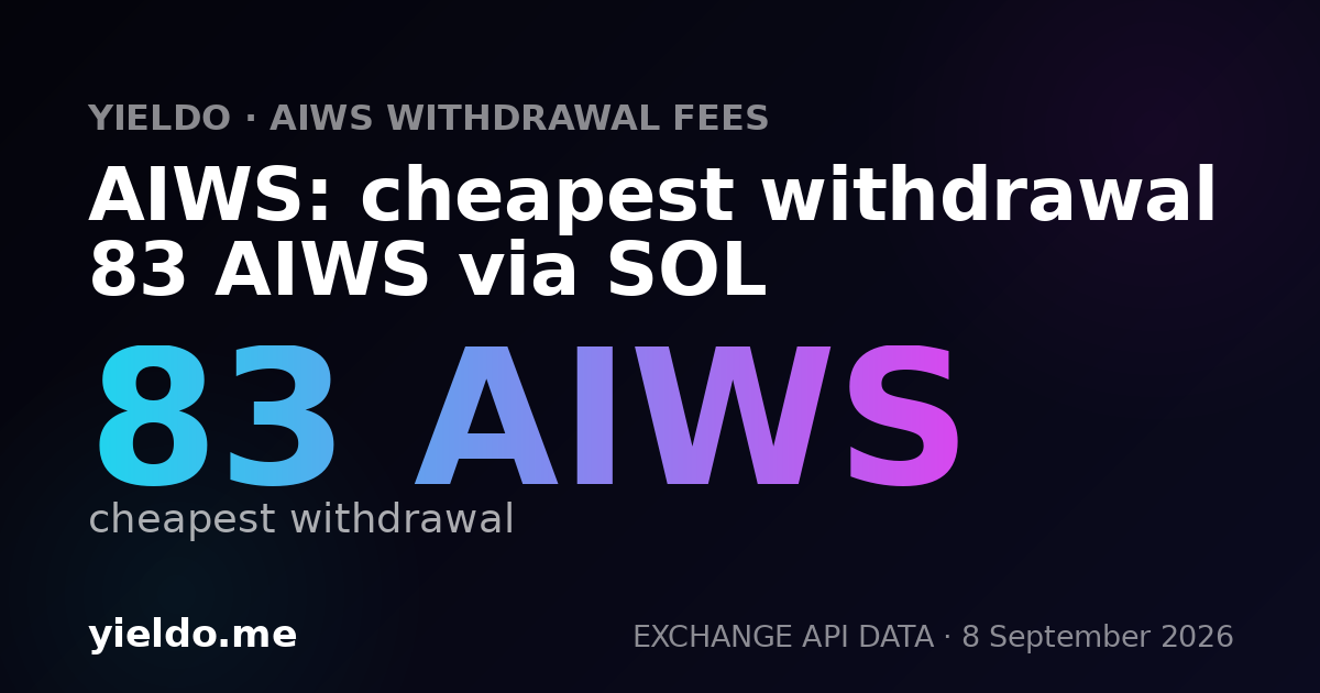 AIWS: cheapest withdrawal 83 AIWS via SOL
