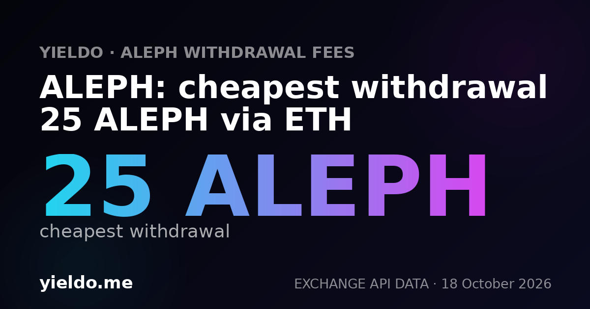 ALEPH: cheapest withdrawal 25 ALEPH via ETH