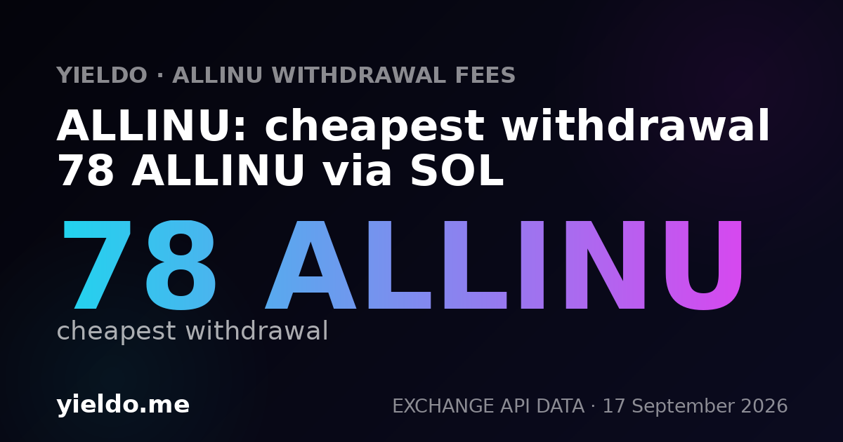 ALLINU: cheapest withdrawal 83 ALLINU via SOL