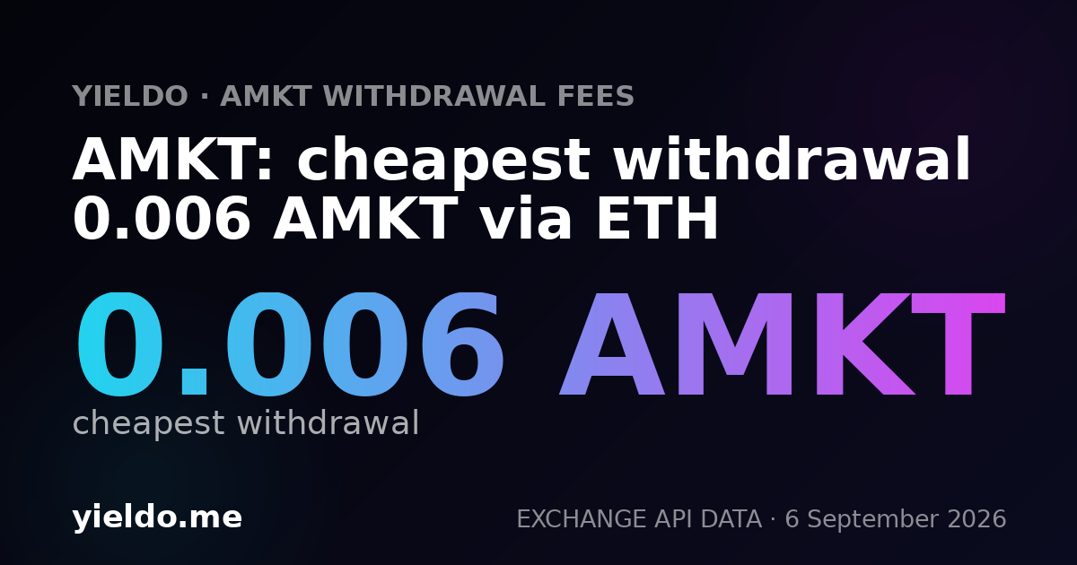 AMKT: cheapest withdrawal 0.006 AMKT via ETH