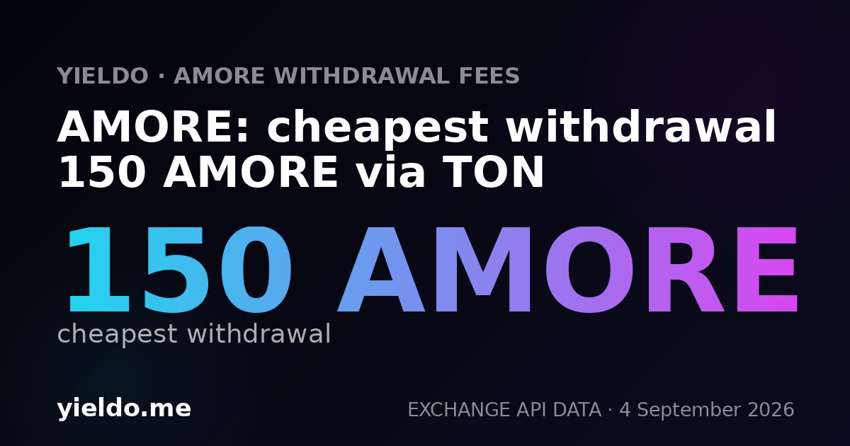 AMORE: cheapest withdrawal 150 AMORE via TON