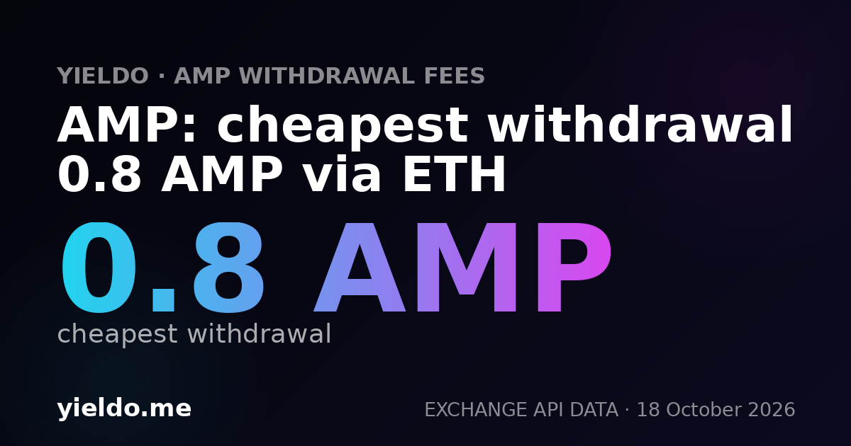 AMP: cheapest withdrawal 0.8 AMP via ETH