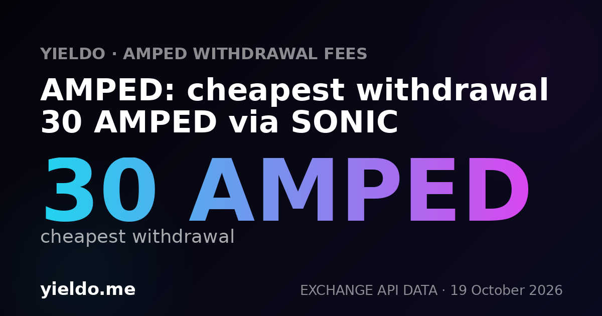 AMPED: cheapest withdrawal 30 AMPED via SONIC