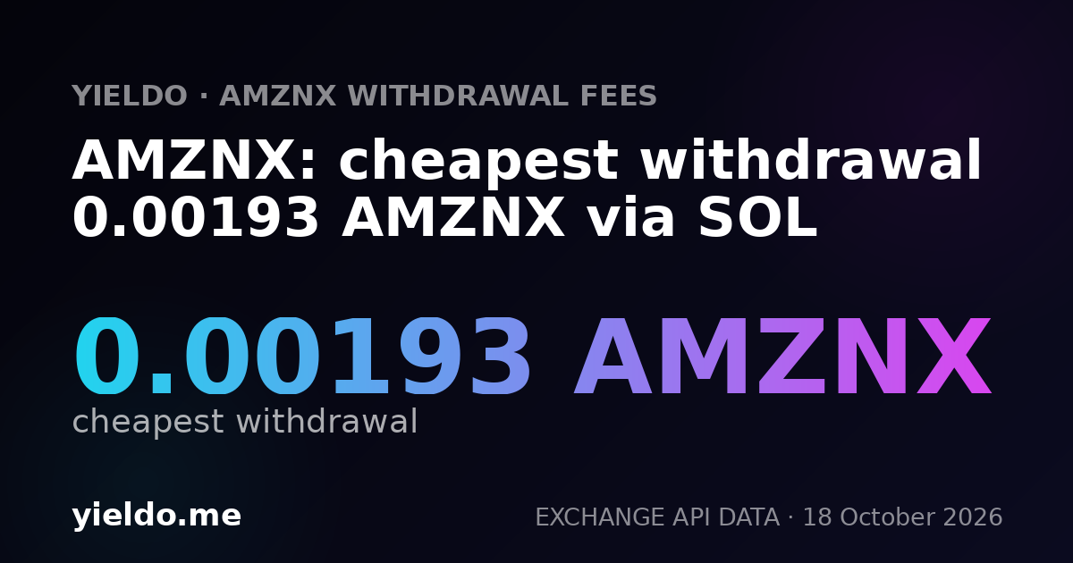 AMZNX: cheapest withdrawal 0.00193 AMZNX via SOL