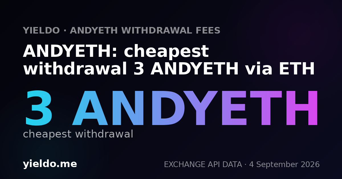 ANDYETH: cheapest withdrawal 3 ANDYETH via ETH