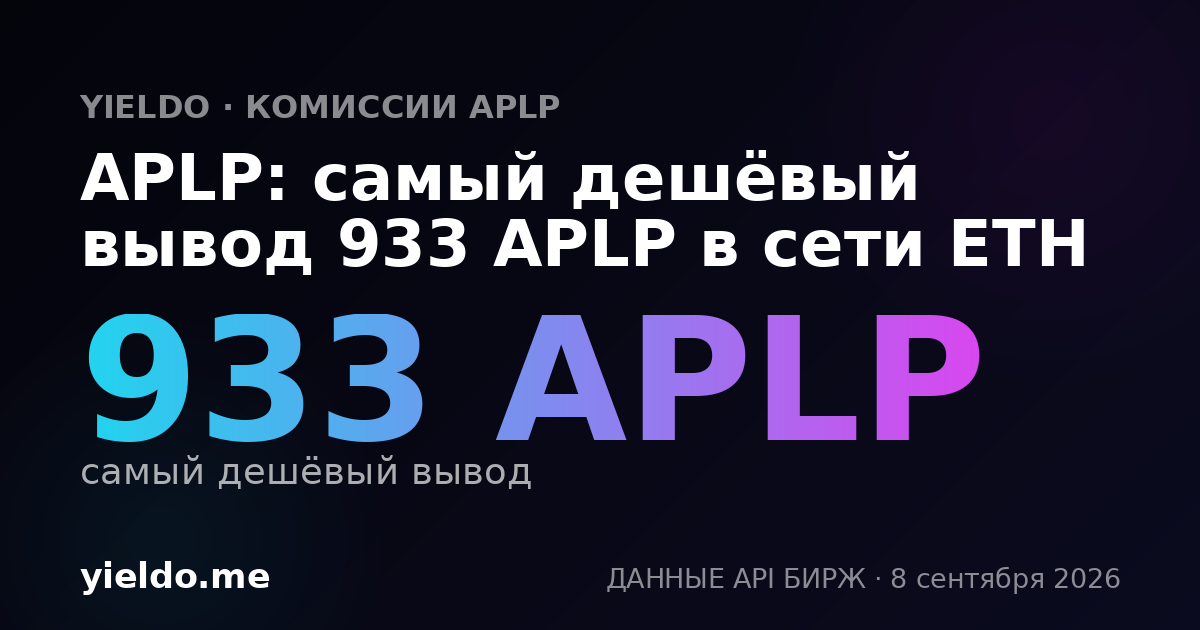 APLP: самый дешёвый вывод 933 APLP в сети ETH