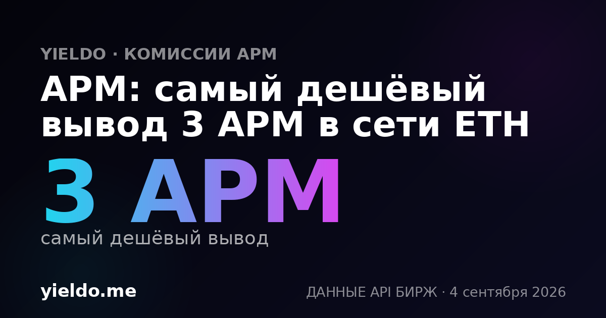 APM: самый дешёвый вывод 3 APM в сети ETH