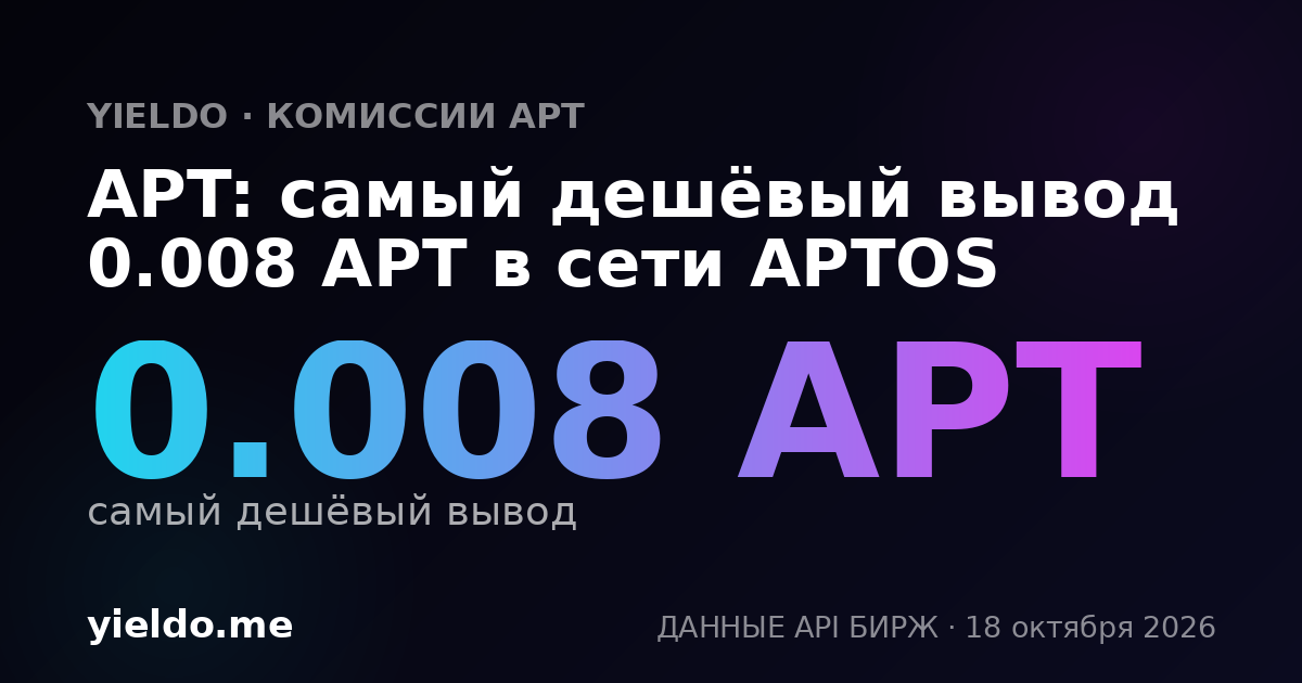 APT: самый дешёвый вывод 0.008 APT в сети APTOS