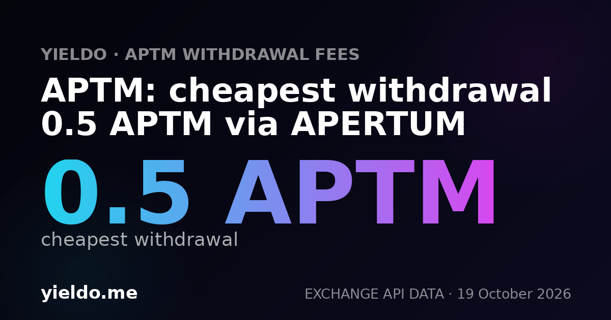 APTM: cheapest withdrawal 0.5 APTM via APERTUM