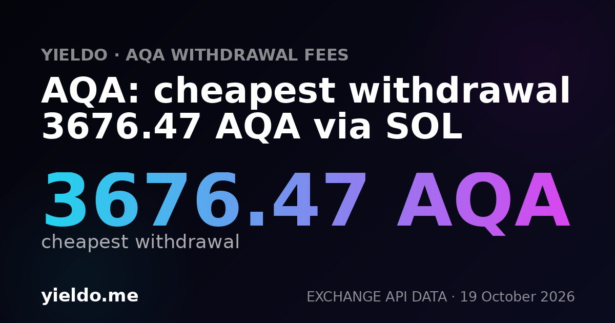 AQA: cheapest withdrawal 4273.5 AQA via SOL