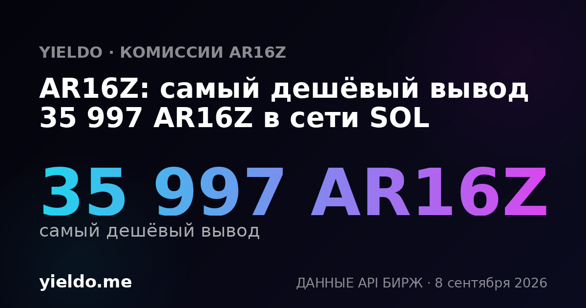 AR16Z: самый дешёвый вывод 35 997 AR16Z в сети SOL