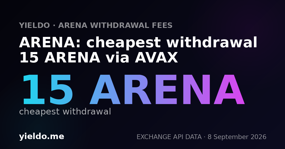 ARENA: cheapest withdrawal 15 ARENA via AVAX
