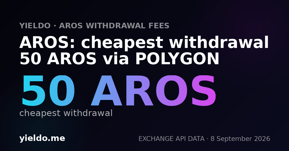 AROS: cheapest withdrawal 50 AROS via POLYGON