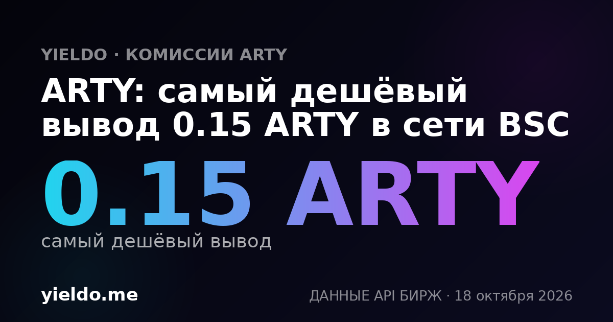 ARTY: самый дешёвый вывод 0.15 ARTY в сети BSC