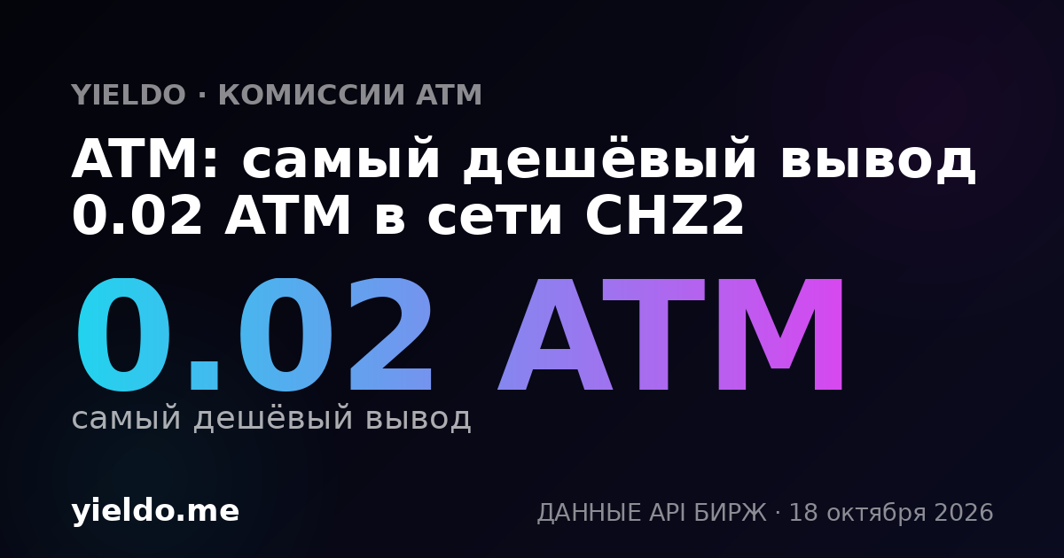 ATM: самый дешёвый вывод 0.02 ATM в сети CHZ2