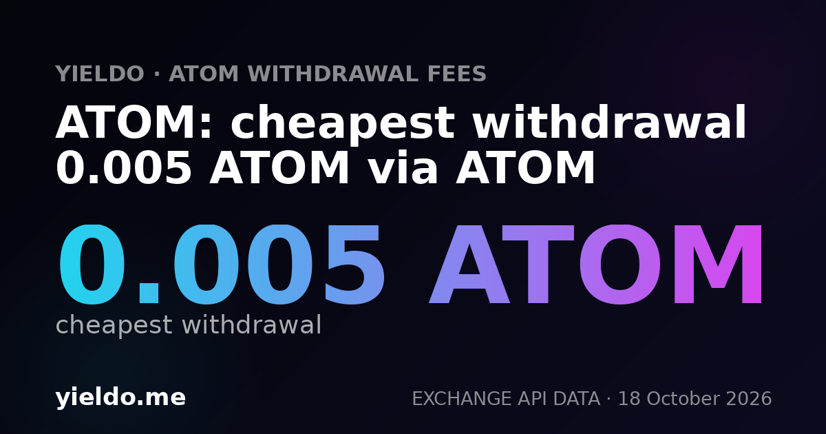 ATOM: cheapest withdrawal 0.005 ATOM via ATOM