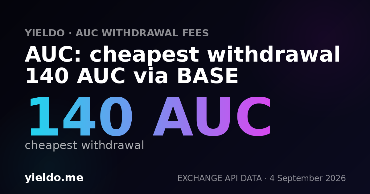 AUC: cheapest withdrawal 140 AUC via BASE
