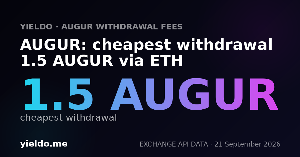 AUGUR: cheapest withdrawal 1.5 AUGUR via ETH