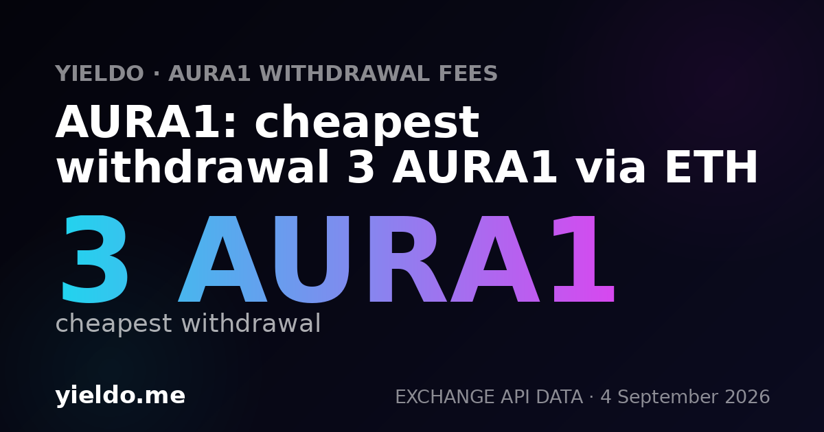 AURA1: cheapest withdrawal 3 AURA1 via ETH