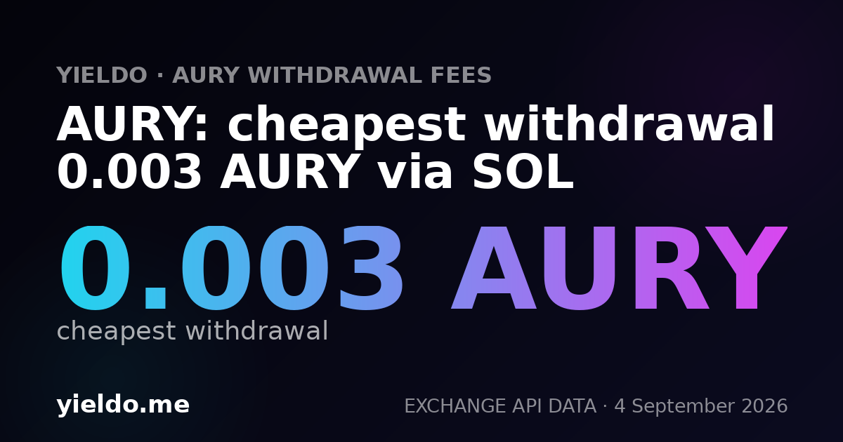 AURY: cheapest withdrawal 0.003 AURY via SOL