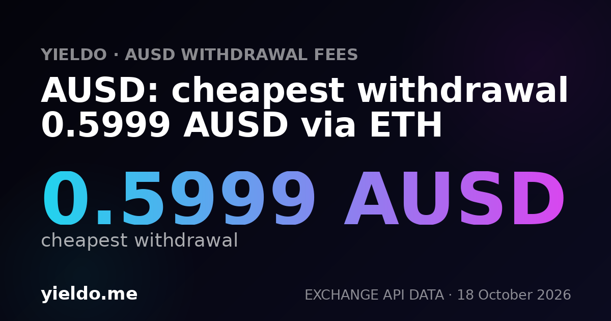 AUSD: cheapest withdrawal 0.5961 AUSD via ETH