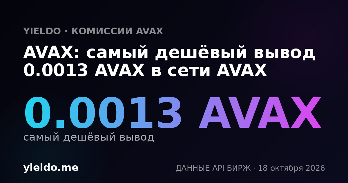 AVAX: самый дешёвый вывод 0.0013 AVAX в сети AVAX