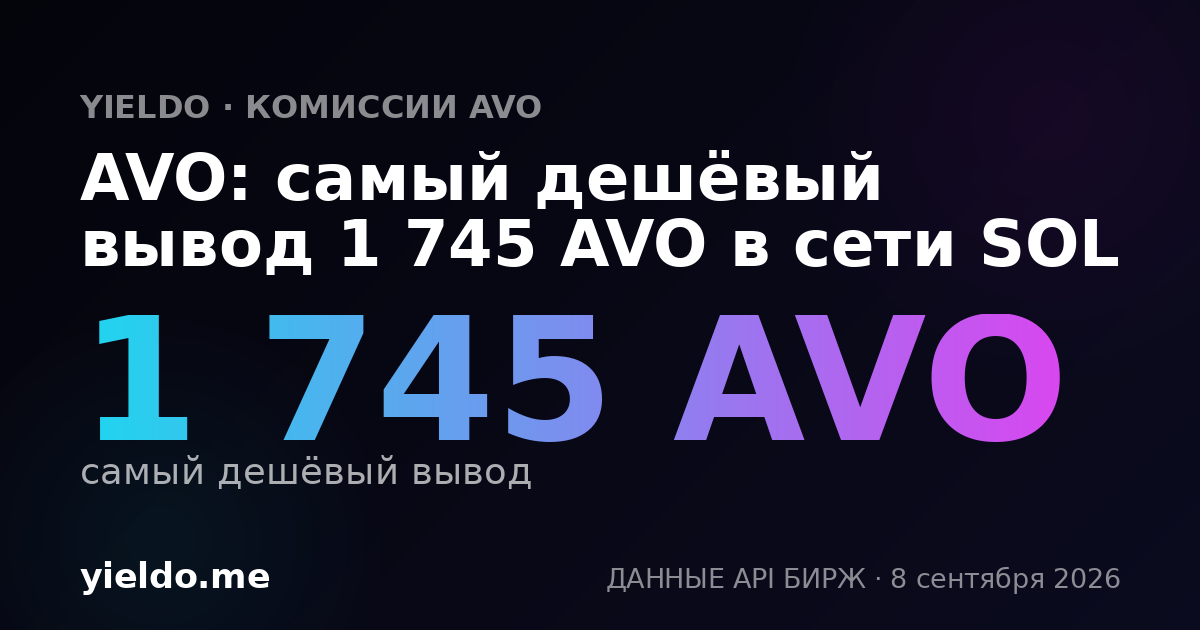 AVO: самый дешёвый вывод 1 745 AVO в сети SOL