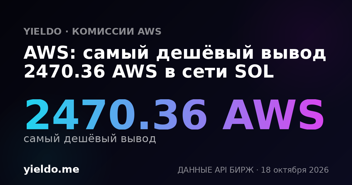 AWS: самый дешёвый вывод 2470.36 AWS в сети SOL