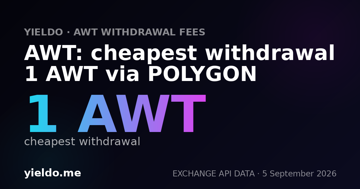 AWT: cheapest withdrawal 1 AWT via POLYGON