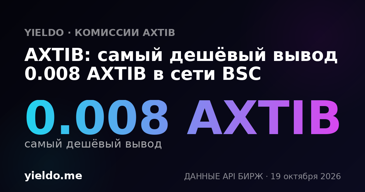AXTIB: самый дешёвый вывод 0.008 AXTIB в сети BSC