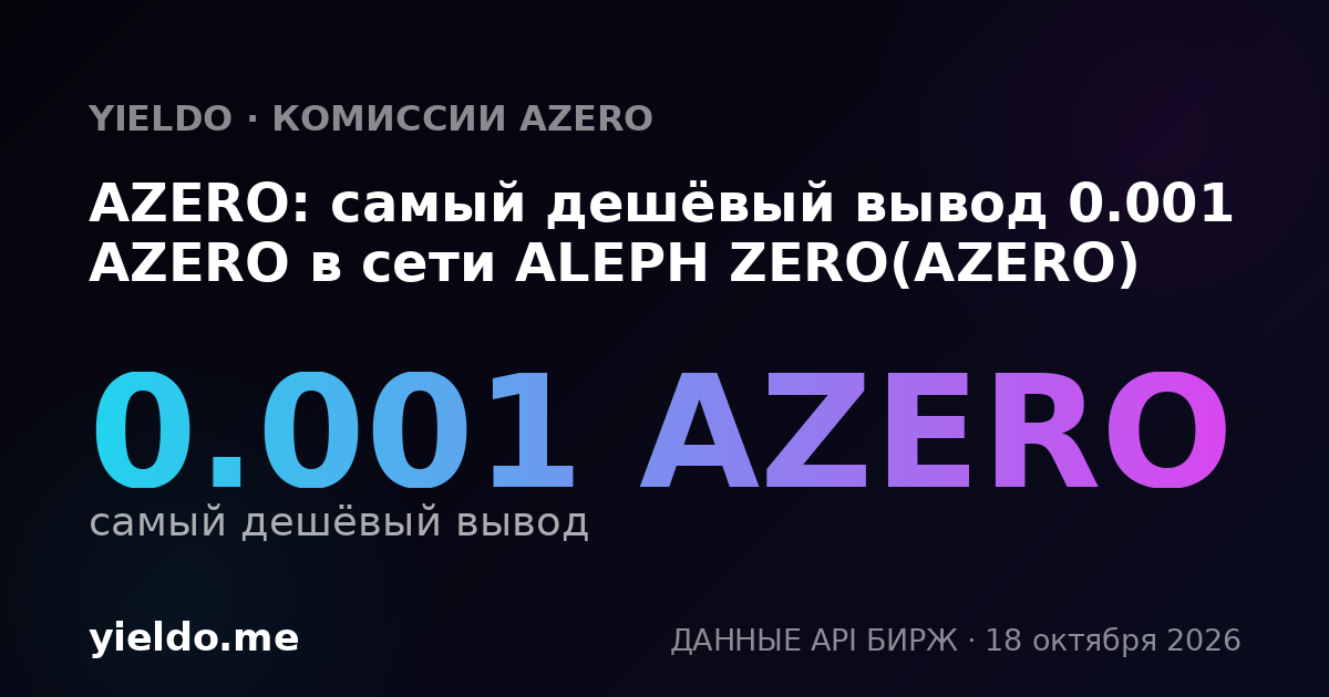 AZERO: самый дешёвый вывод 0.001 AZERO в сети ALEPH ZERO(AZERO)