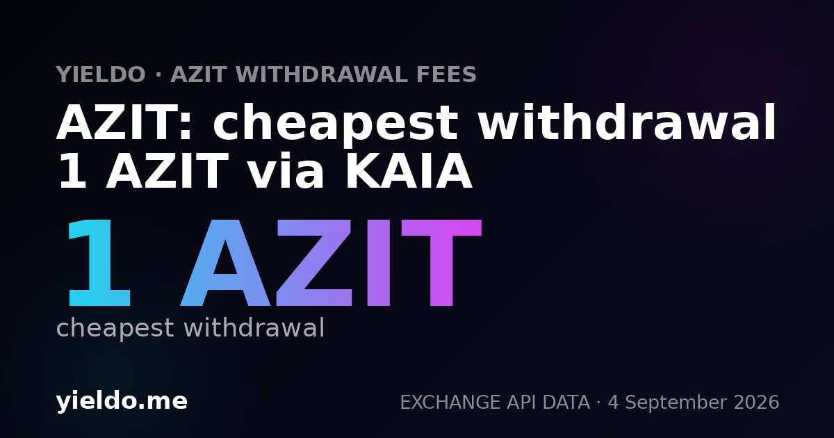 AZIT: cheapest withdrawal 1 AZIT via KAIA