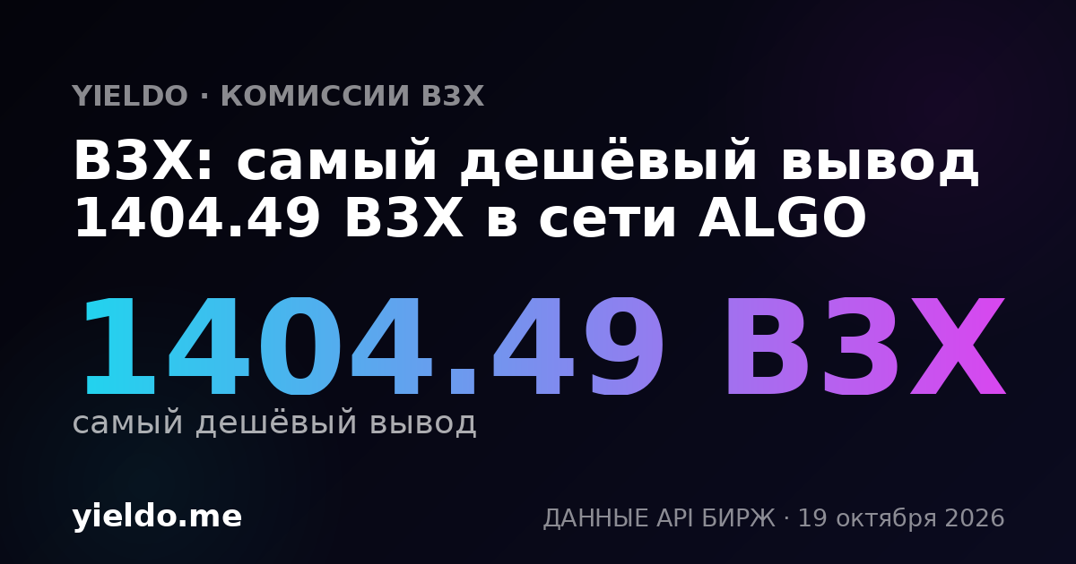 B3X: самый дешёвый вывод 1404.49 B3X в сети ALGO