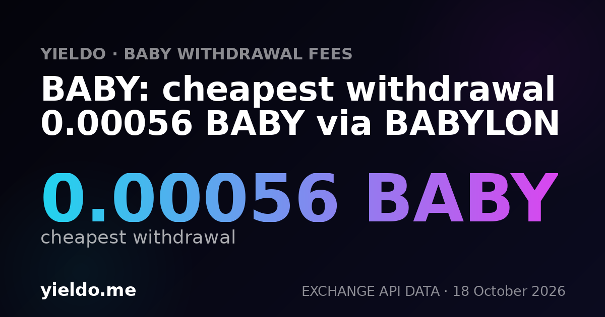 BABY: cheapest withdrawal 0.00056 BABY via BABYLON