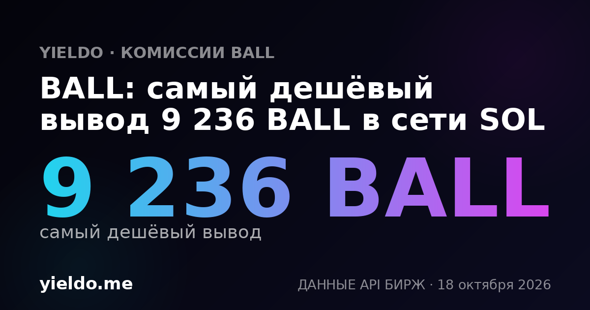 BALL: самый дешёвый вывод 9 236 BALL в сети SOL
