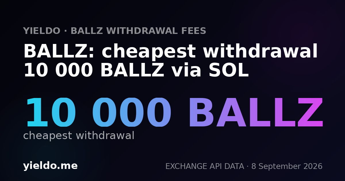 BALLZ: cheapest withdrawal 10 000 BALLZ via SOL