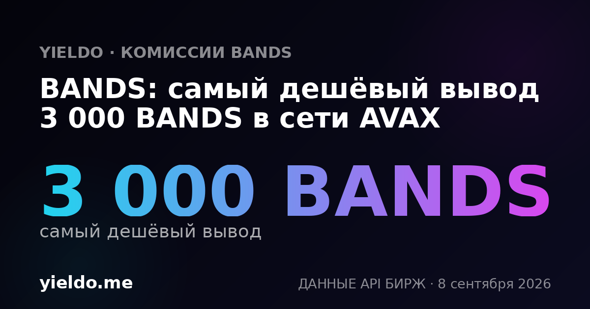 BANDS: самый дешёвый вывод 3 000 BANDS в сети AVAX