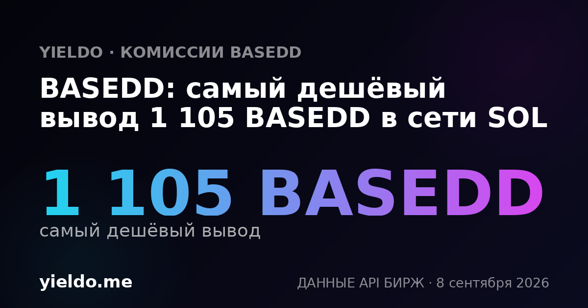 BASEDD: самый дешёвый вывод 1 105 BASEDD в сети SOL
