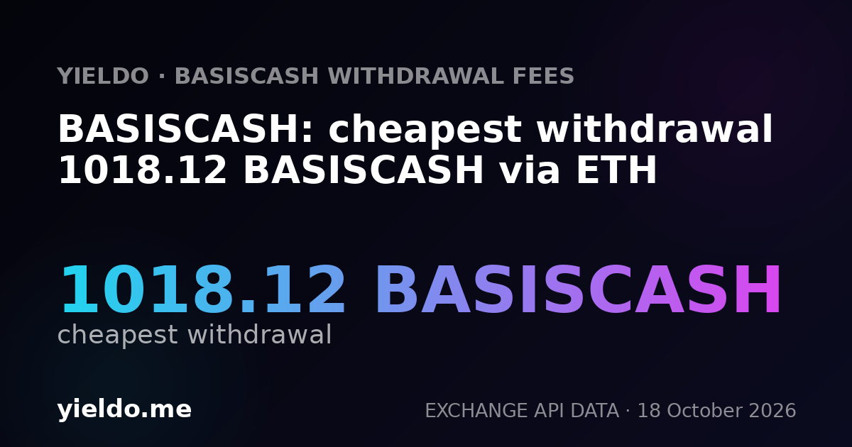BASISCASH: cheapest withdrawal 1018.12 BASISCASH via ETH