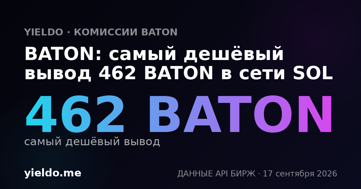 BATON: самый дешёвый вывод 450 BATON в сети SOL