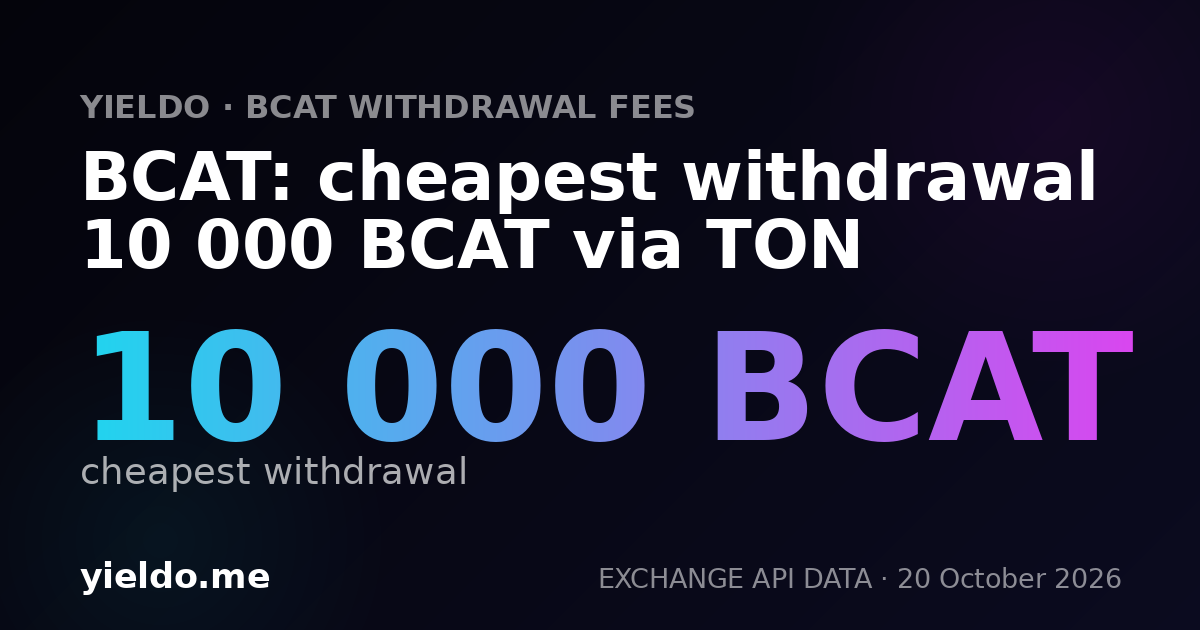 BCAT: cheapest withdrawal 10 000 BCAT via TON