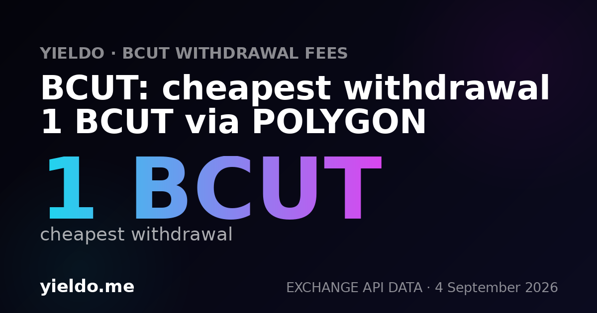 BCUT: cheapest withdrawal 1 BCUT via POLYGON