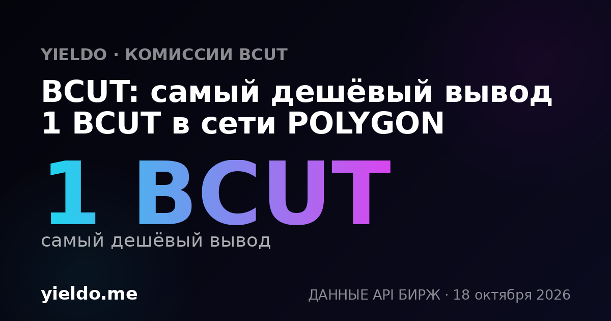 BCUT: самый дешёвый вывод 1 BCUT в сети POLYGON