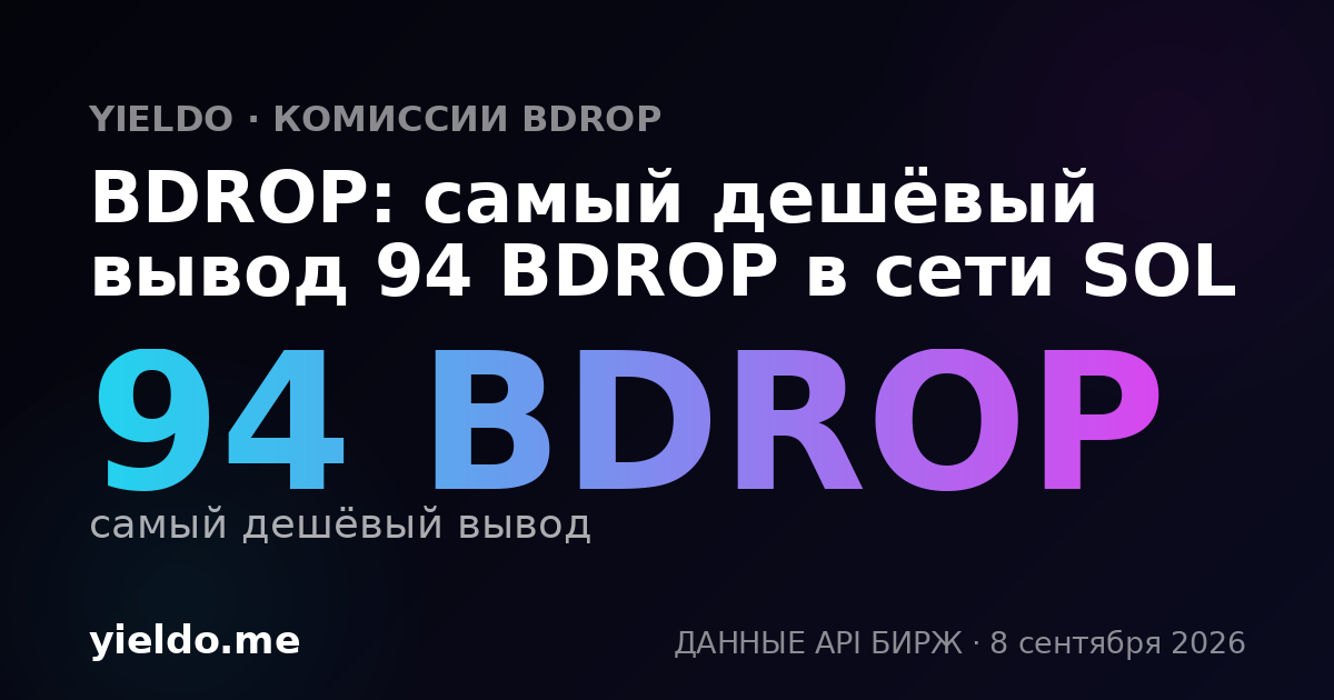 BDROP: самый дешёвый вывод 94 BDROP в сети SOL