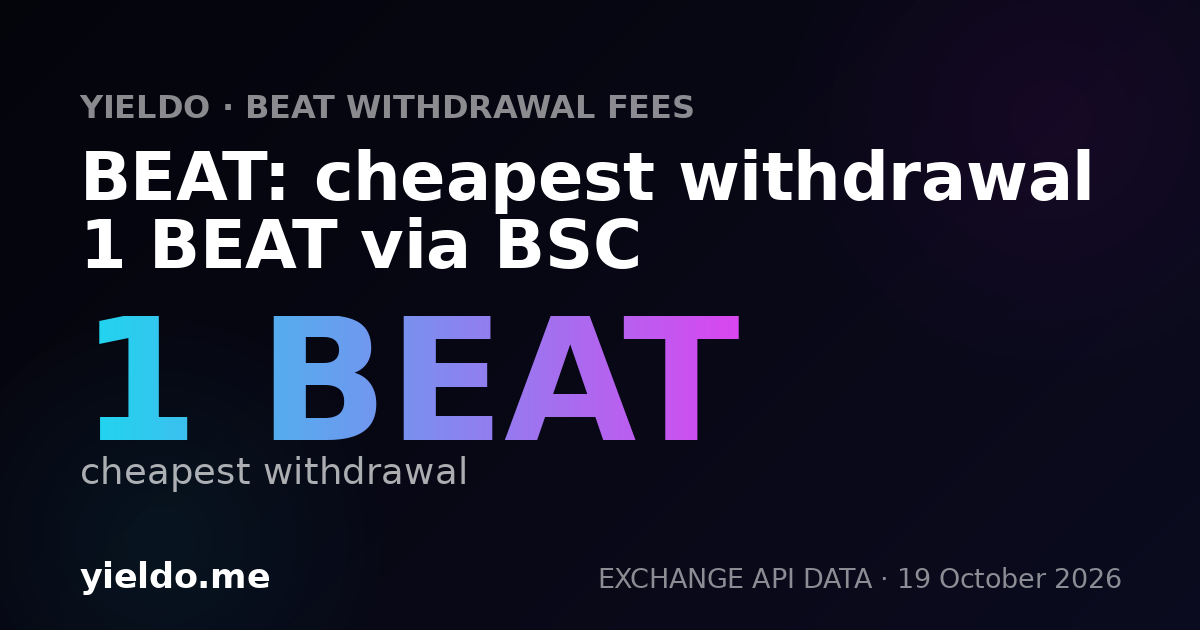 BEAT: cheapest withdrawal 1 BEAT via BSC