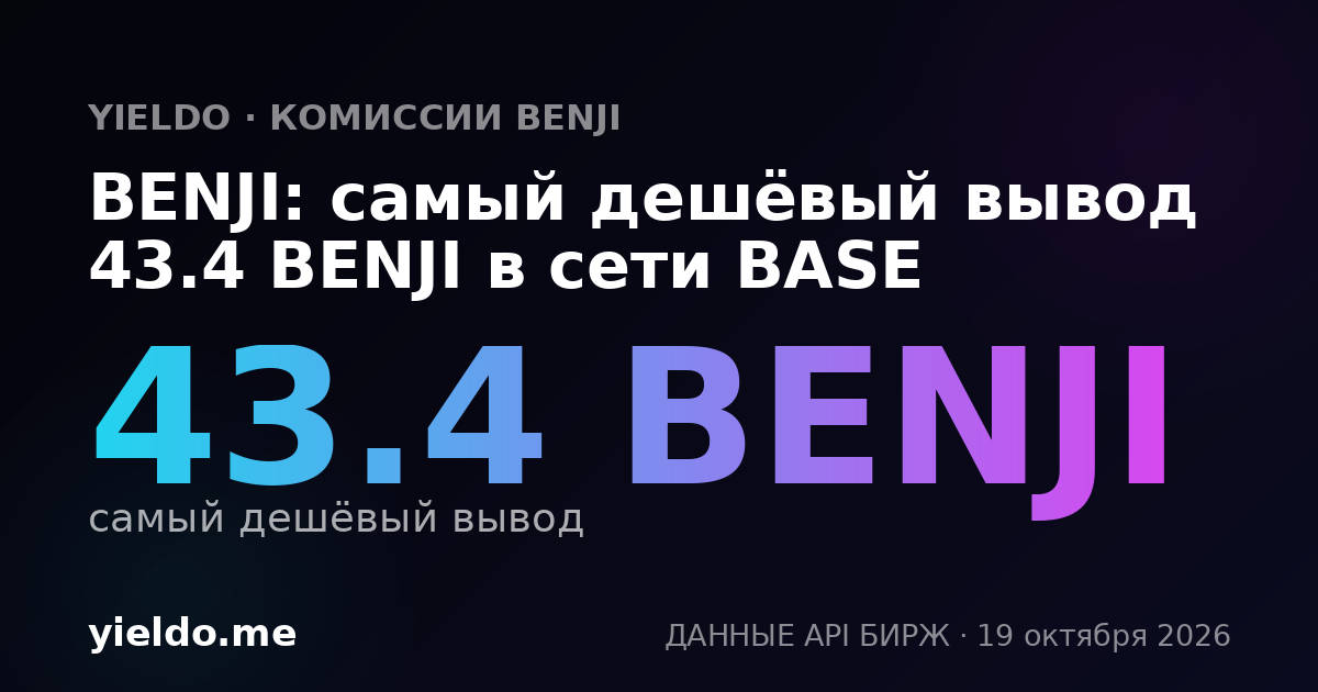 BENJI: самый дешёвый вывод 43.4 BENJI в сети BASE