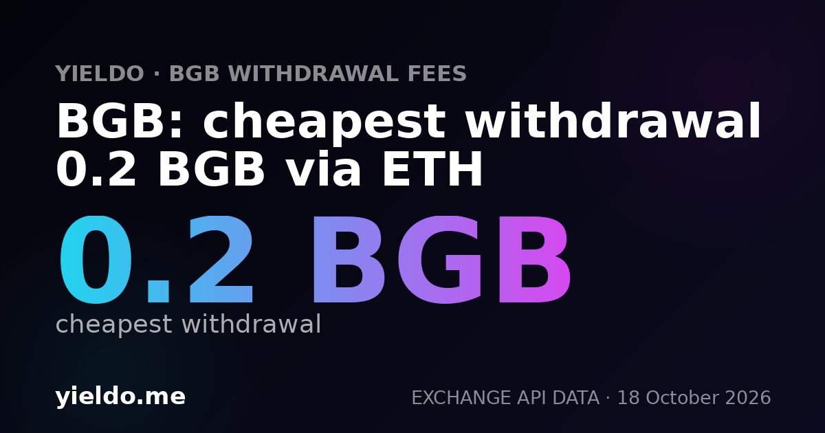 BGB: cheapest withdrawal 0.2 BGB via ETH